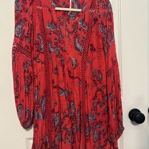 Free People Coral Paisley Dress